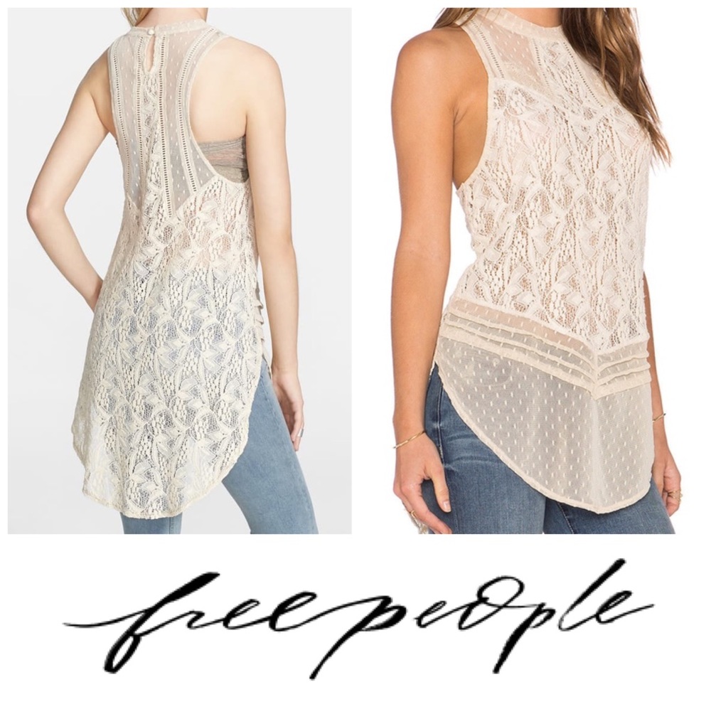 Free People Maisie lace tunic racer halter boho